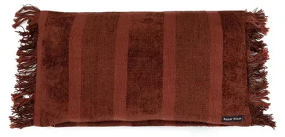 Imagen del producto de Funda de cojín de terciopelo, color burdeos, 30 x 50 cm