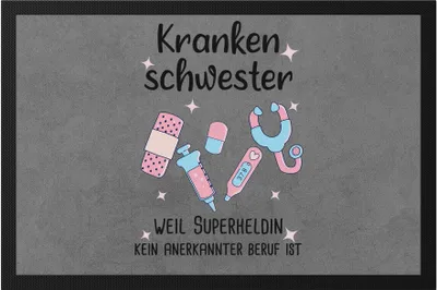 Produktbild von Krankenschwester Weil Superheldin Kein Anerkannter Beruf Ist Fußmatte  Geschenk Danke Sagen