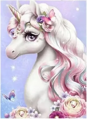 Image de Peinture par numéros, format 50x40 cm, motif : licorne créative