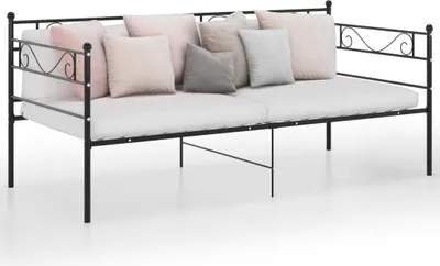 Immagine prodotto di The Living Store Divano letto nero Struttura letto in metallo 90x200 cm