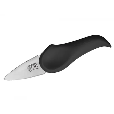 Produktbild von Samura PEARL 3.0" Austernmesser - Premium-Küchenwerkzeug aus schwarzem japanischem Stahl für präzises Öffnen von Muscheln und kulinarische Exzellenz