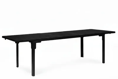 Immagine prodotto di Tavolo da giardino allungabile da 180 a 240 cm, fino a 12 persone, in acciaio e HDPE nero, MultiGarden
