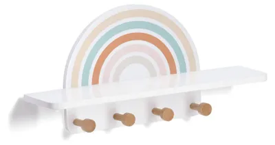 Produktbild von Kinder-Wandhalter für Kleidung mit Regenbogenmotiv, 48 x 12 x 22 cm