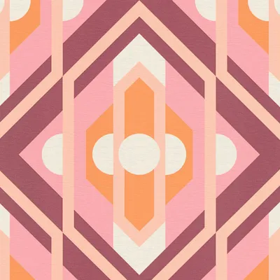 Produktbild von Profhome 395311-GU Retro Tapete Geometrisch rosa orange rot creme-weiß 4,5 m2