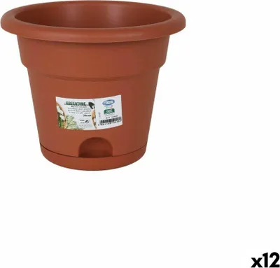 Image de Pot avec soucoupe le greentime marron 20 x 20 x 16 cm (12 pièces)