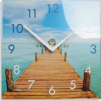 Produktbild von Quadratische Glasuhr Urlaubserinnerungen