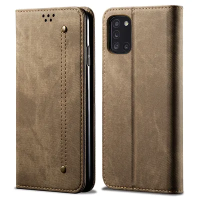 Obrázek produktu pro Galaxy A31 Pouzdro, Kožené Peněženkové Pouzdro s Magnetickým Uzavíráním a Pouzdro s Funkcí Stojánku pro Samsung Galaxy A31 Samsung Galaxy A31 Khaki