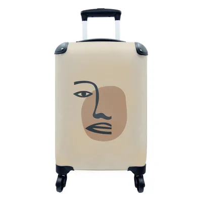 Produktbild von MuchoWow® Koffer Handgepäck Trolley Rollkoffer Kleine Reisekoffer mit 4 Rollen - Pastell - Farbe - Gesicht - Cabin Size < 55x40x23 cm & 55x40x20 cm - Fotokoffer - Kabinenkoffer - Boardgepäck - Reise-Box - Reisekoffer - Reisegepäck - Koffer mit Bild - Trolley für Kinder