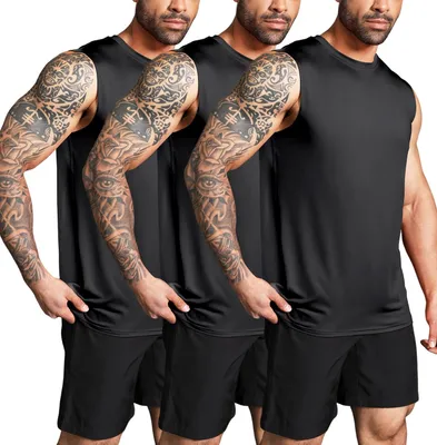 Produktbild von Herren-Tanktop-Set, 3er-Pack, ideal für Training, Fitness und Sport, ärmellos und elastisch