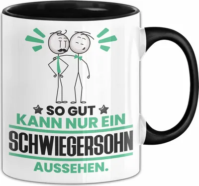 Produktbild von Schwiegersohn Geschenk Tasse So Gut Kann Nur Ein Schwiegersohn Aussehen Geschenkidee Kaffee-Becher (Schwarz)