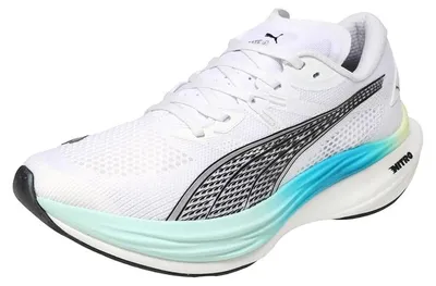 Immagine prodotto di Scarpe da corsa PUMA Deviate NITRO 3 da uomo, colore bianco e verde menta, taglia 42.5 EU