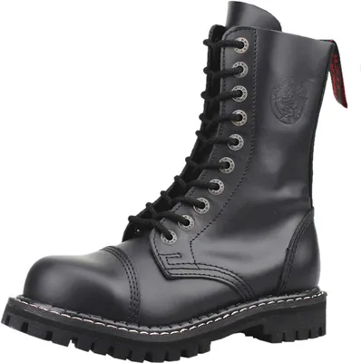 Produktbild von ANGRY ITCH-10-Loch Gothic Punk Army Ranger Armee Leder Stiefel Stahlkappe, EU 45