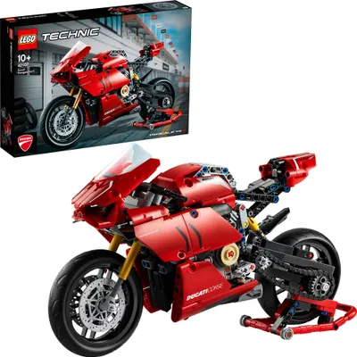Produktbild von LEGO 42107 Technic Ducati Panigale V4 R Motorrad-Modell, Supermotorrad-Schaustück für Sammler, als Home- oder Büro-Deko, Modellbausatz für Kinder und Erwachsene