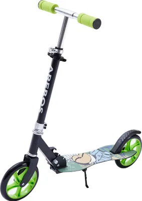 Image de Trottinette AREBOS Scooter, trottinette de ville, trottinette pour enfants, roues XXL, sangle de transport, marchepied antidérapant Réglable en hauteur, frein de marche, max. 100 kg, vert