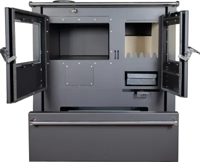 Obrázek produktu pro Kuchyňský sporák na dřevo Verso CS Plus 7,7 kW - Černé odkazy