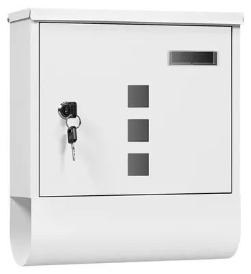 Productafbeelding van Brievenbussen - Wandbrievenbussen - Afsluitbaar - Naamplaatje - Kijkvenster - Gelegeerd staal - 30,5 x 33,5 x 10 cm - Wit
