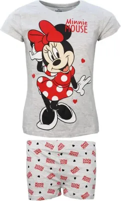 Produktbild von Disney Minnie Maus Mouse Kinder Schlafanzug Pyjama – Grau / 116
