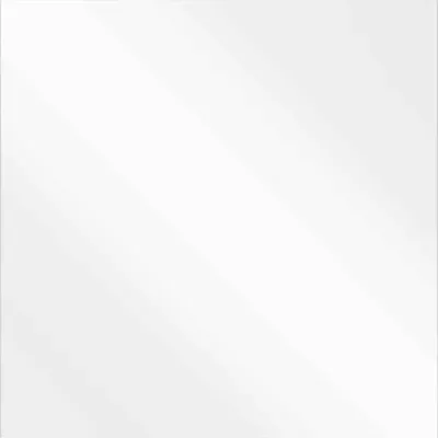 A plain white background with subtle diagonal light gray shading, suggesting a reflective surface.