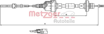 Produktbild von METZGER 11.2561 Kupplungsseil Seilzug für OPEL Astra F CC (T92)