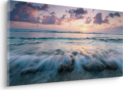 Produktbild von Keilrahmenbild - Broken Waves - Größe 90 x 40 cm