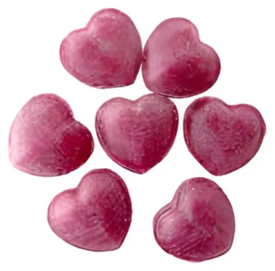 Produktbild von Edel Glühweinherzbonbons mit Isomalt ungewickelt zuckerfrei 150g