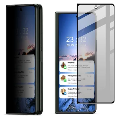 Produktbild von Für Samsung Galaxy Z Fold5 5G Schutzglas Anti-Spy H9 Glass Hart Glas Schwarz