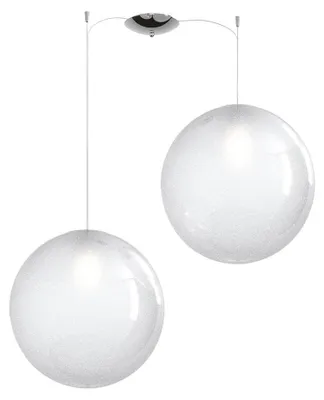 Obrázok produktu pre Závesné svietidlo Contemp Glitter Metal Chrome Glass Blown Transp 2 Lights E27 40Cm