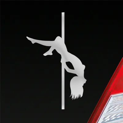 Produktbild von Auto Aufkleber Sexy Girl Mädchen Tanzen Poledance Strip GoGo Pin Up 12x7 cm Silber Sticker Heckscheibenaufkleber