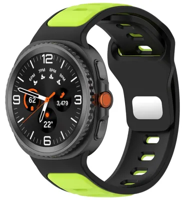 Obrázek produktu pro Pro Samsung Galaxy Watch 8 / 8 Classic Reverse Buckle Two Colour Silicone Strap Black / Green
