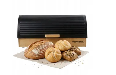 Obrázok produktu pre Moderná chlebovka TOPFANN – biely košík na chlieb z kovu a bambusu