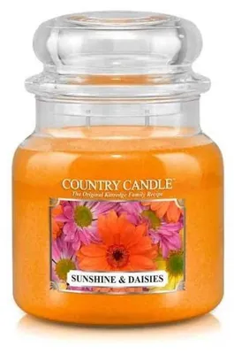 Produktbild von Country Candle Sunshine & Daisies, Duftkerze, mittelgroß, mit 2 Dochten (453 g)