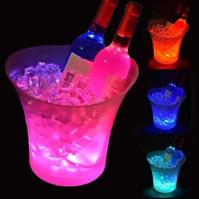 Productafbeelding van Nieuwe led-ijsemmer - Champagnekoeler met led - 5L led-ijsemmer - Kleur kan worden ingesteld - Kleurrijke verloop - Kleurrijke flits