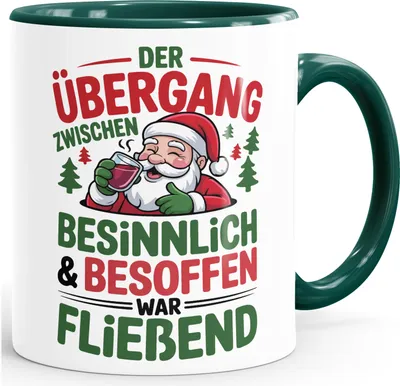 Produktbild von Tasse Weihnachten Spruch Alkohol Besinnlich Besoffen Geschenkidee Mitbringsel Weihnachtsfeier MoonWorks®