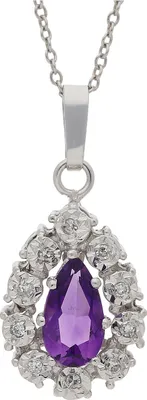 Produktbild von JuwelmaLux Anhänger 585 Weißgold Amethyst & Diamanten JL30-02-1635