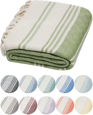 Produktbild von Ibenzoa® Extra großes Strand- & Badetuch 180 x 90 cm – 100% türkische Baumwolle, Diamantgewebe, besonders saugfähig für Strand & Sauna