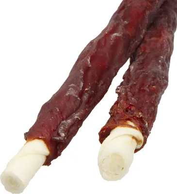 Produktbild von 2x25cm - Schecker Hundesnack - Kaustangen XL für große Hunde mit Entenbrust und Büffelhaut