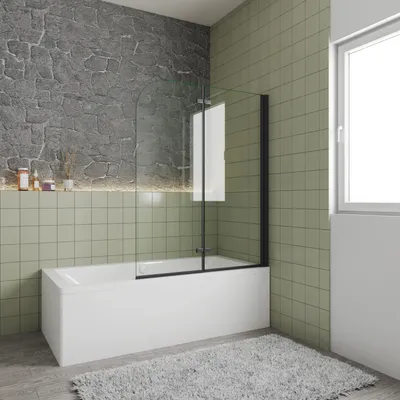 Produktbild von Badewannenaufsatz 90x140cm Faltwand Trennwand Duschwand Duschabtrennung