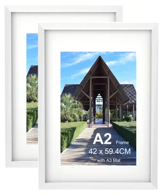 A2 Fotolijst 2er-Pack, Plexiglas, A3 Passepartout, 42x59,4 cm