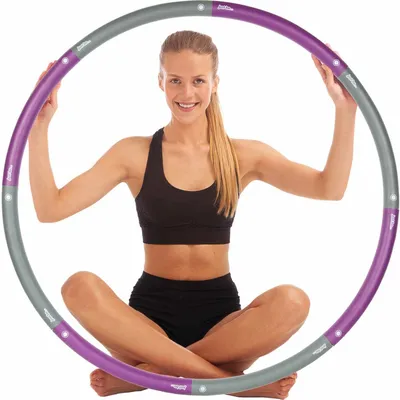 Produktbild von just be... Fitness Hula Hoop Reifen für Erwachsene und Jugendliche. Fitness Hula Hoop mit abnehmbaren Segmenten und unterschiedlichen Gewichten - Lila - 1.4Kg