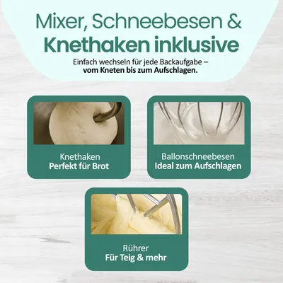 Produktbild von Emerio Küchenmaschine 5 L – 1000 W Küchenroboter – Food Processor – Küchenmixer mit Edelstahl-Rührschüssel – 6 Geschwindigkeitsstufen – KM-123117