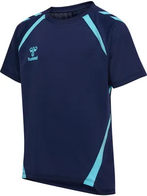 Image de Maillot Hummel Hmllead 2.0 à manches courtes pour enfants - bleu marine/bleu poisson, taille : 128
