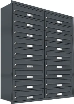 Produktbild von 18er Briefkasten Anlage Unterputz Montage RAL 7016 Anthrazit