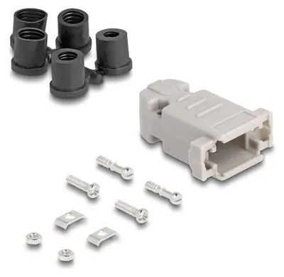 Immagine prodotto di Gehäuse für D-Sub 9 Pin Stecker / Buchse mit Gummidichtungen