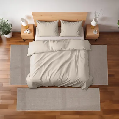 Produktbild von Villa Möbel Looivo Bettumrandungs-Teppich Set Braun, Grösse:2 x 80x150 cm + 1 x 80x250 cm