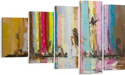 Produktbild von Bild auf Leinwand - Leinwandbild - Mädchen Vogel - 100x60cm - Wand Bild - Wanddeko - Wandbilder - Leinwanddruck - Bilder - Kunstdruck - Wanddekoration - Leinwand bilder - Wandkunst - EG100x60-3441