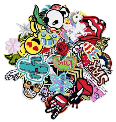 60 Bügelpatches, bestickte Aufbügler für Kleidung, Jeans, Hosen