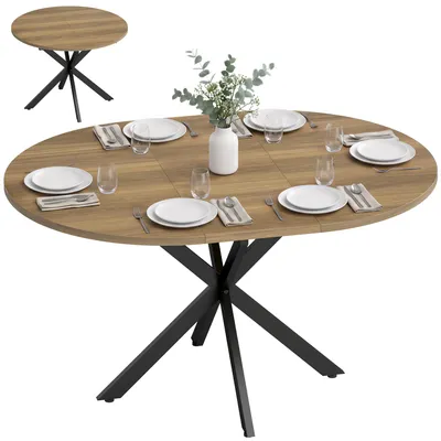 Produktbild von HOMCOM Esstisch Ausziehbar 100/135 x 100cm Esszimmertisch für 6 Personen Braun