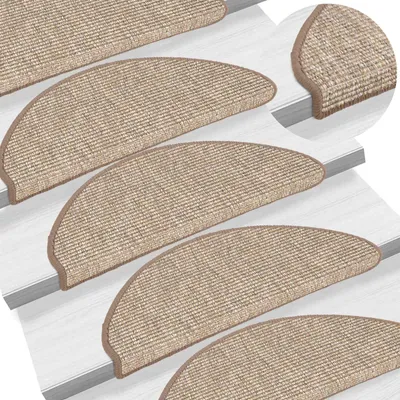 Immagine prodotto di Tappetini per scale 15 pz 56x17x3 cm Marrone chiaro