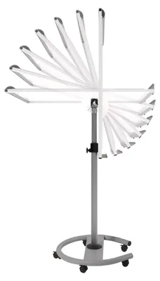 Produktbild von Rocada RD 618, Freistehend, 680 x 1040 mm, Porträt, Stahl, Hellgrau, Weiß, 5 Rad/Räder