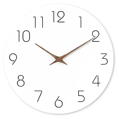 Wanduhr 30 cm aus Holz, weiß, geräuschlos, modern, rund, analog